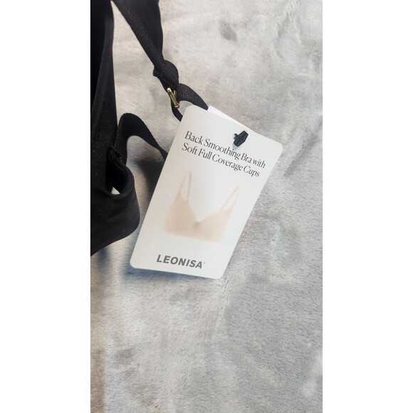NWT Leonisa 38 Black Back Smoothing Soft Full Coverage Cup Bra - Picture 8 of 9